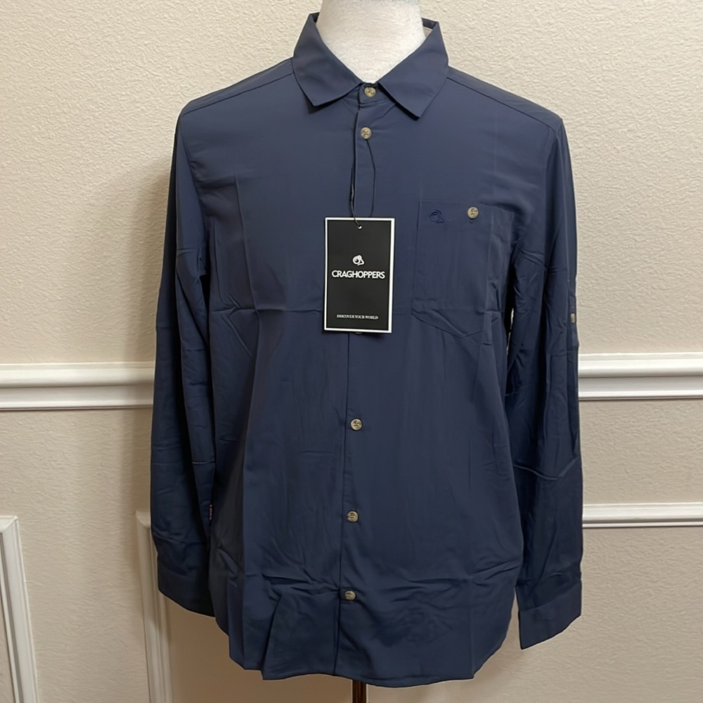 Craghoppers NOSILIFE NUORO LONG SLEEVE SHIRT - Steel Blue